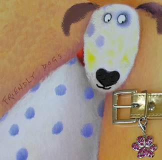 Paw Charm for collar fuschia pink