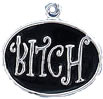 Bitch charm oval black and silver dogcatcreations 1636_c