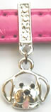 Dog head silver colored cut out style slider charm dangle 