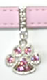 Paw charm large rhinestones eleven 16ths inch in diameter