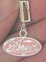 charm angel oval pink dogcatcreations