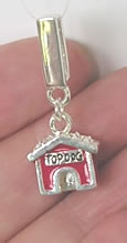 Red dog house slider charm 10mm 